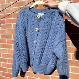 Blue Cable Knit Sweater
